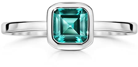 Michooyel S925 5x5mm Lab-created Smaragd Verlobungsring Sterling Silber Ring Petite Beauty Green Promise Ring für Frauen Mädchen