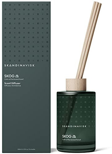 Skandinavisk SKOG 'Forest' Reed Diffuser with 8 Reeds. Lasts +3 Months. Fragrance Notes: Pine Needles and Fir Cones, Birch Sap and Lily of The Valley. 200 ml