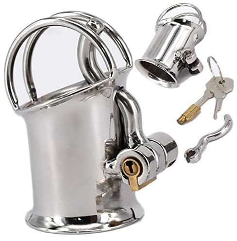 ScreaAss PA Piercing Penis Käfig Für Männer Edelstahl Metall Keuschheitskäfig Extreme Alternativ Penis Lock Herren Keuschheitsgürtel SM Keuschheitsschloss Bondage Chastity Cage Sexspielzeug,4mm pa