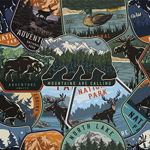 HEKO PANELS Stoff Oxford Wasserdichte Meterware Canvas-Stoff Polyester Stoff Zum Nähen Nähstoffe Möbelstoffe Dekostoffe Handwerken Wasserabweisend Blickdicht Adventure 1 Meter 155 x 100 cm