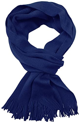 Rotfuchs Strickschal Damenschal Herrenschal uni blau ganzjährig feinstrick Made in Germany