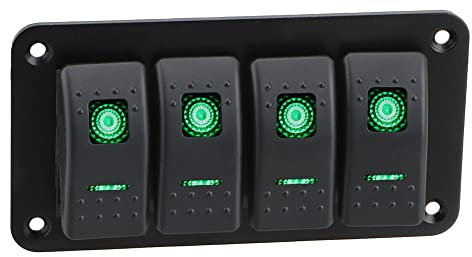 Riloer 3/4/5/6/8 Gang-Kombinations-Schalter-Panel, 12V / 24V Modifizierte Wipp-Kippschalter-Panel-Aufkleber mit LED-Licht, universell für Marine Boot Auto RV Camper Caravan