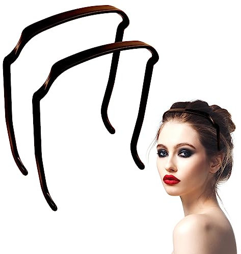 Curly Thick Headband 2 Stück, Square Shaped Haar Stirnband, Unsichtbarer Haarreifen, Frisurenhilfe, Haarreif für Herren Frauen, Hair Band, Haarbänder für Männer Frauen