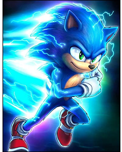 Sonicc The Hedgehog 5D Diamond Painting Set, Anime DIY Bilder Diamant Malerei Kits für Kinder, Anime Tiere Diamant Kunst Handwerk Bild Kit, Zahlen Diamond Painting Zubehör für Geschenke, Wand