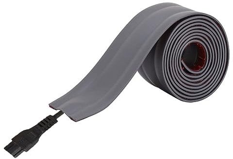 3.2ft Floor Cable Cover Adhesive, Wire Cover for Floor, Cable Grip Floor Cord Cover, Overfloor Cord Protector, Cable Management Prevent Cable Trips & Protect Wires (Color : Grey, Size : 35mm(1.37'')