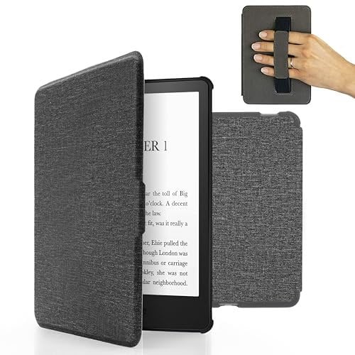MyGadget Hülle für Tolino Vision 1 | 2 | 3 | 4 mit Handschlaufe & Auto Sleep | Wake Funktion - Flip Case in Hellgrau 4252010269793
