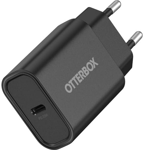 OtterBox Standard EU 20W USB-C PD Ladegerät, Schnellade Funktion für Smartphone und Tablet, Sturzgeschützt und Robust, Schwarz