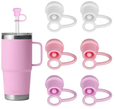 ZIZAISM Straw Covers for Yeti Straw Topper, Straw Cover Cap for Yeti Cup 25oz/26oz/30oz/35oz/42oz, Silicone, Adjustable, Reusable, BPA Free, Dishwasher safe (6Pcs)