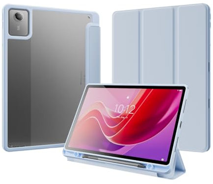 YRH for Lenovo Tab M11 Case, with Pen Holder, Back Clear Acrylic Cover for Lenovo M11 Tablet Case 11 inch, Skyblue