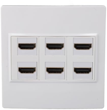 Placa de Pared HDMI, Panel de Pared Keystone HDMI 2.0 4K 60HZ de 6 Puertos, Compatible con 32 Canales de Sonido, Frecuencia de Muestreo de 1536kHz