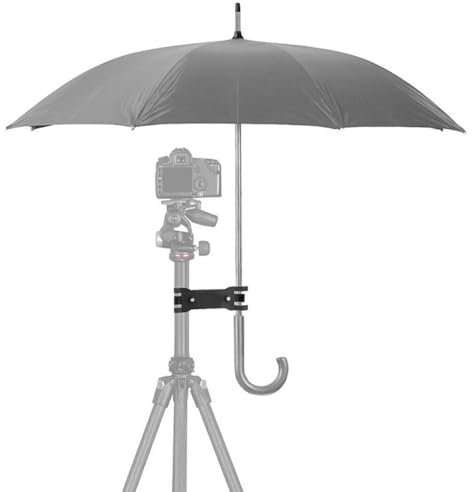 Andoer Photography Tripod Umbrella Clamp Umbrella Holder for Camera Tripod Photography Outdoor Clip Photography Accessories