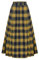 Vintage Rock Damen Elastische Taille A-Linie Langer Halloween Plaid Rock Gelb Blau S