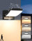 GeyouLux 24W 3CCT LED Applique Esterno/Interno con Sensore di Movimento, Lampade da Parete Orientabile IP65 Applique da Parete in Alluminio per Giardini Ingresso Terrazza, 192 LED, 3500LM, Nero
