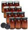 Jumterlee 12 Pack 32 oz Amber Mason Jars, Wide Mouth Mason Jars with Lids and Bands and 12 Black Plastic Mason Jar Lids, Amber Glass Mason Jars, Canning Jars