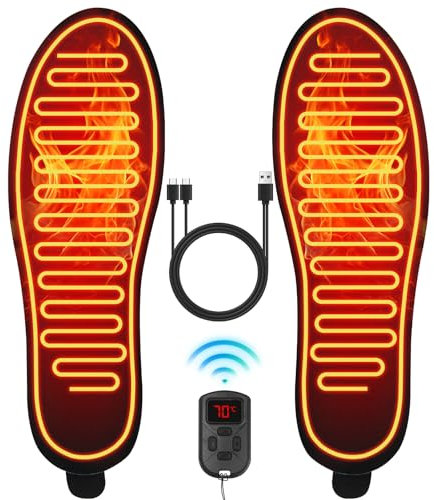 Solette riscaldanti piedi con Batteria 2600mAh, Solette Termiche Invernali, Solette Calde per Uomo e Donna Indoor e Outdoor (S: 37-41)