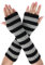 Suxgumoe Damen-Armstulpen, gestrickt, langärmelig, fingerlos, Handschuhe, Winter, Handgelenkstulpen mit Daumenloch für Damen und Mädchen, C Schwarz + Grau, One size