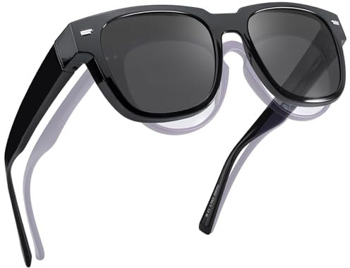 Myiaur Polarisiert Überzieh Sonnenbrille Damen Sonnenbrille für Brillenträger UV400 Mit UV Schutz TR90 Rahmen Leichtgewicht