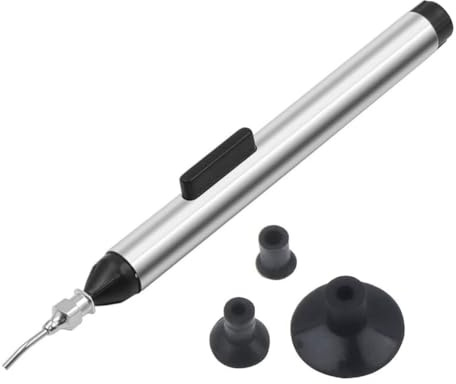 MiJunHD Solder Vacuum Sucking Pen with 3 Sizes Suction Tips (3mm 6mm 10mm), Solder Desoldering Pump Sucker Manual Tool for Pick up or Remover IC SMD Precision Component (1Piece)