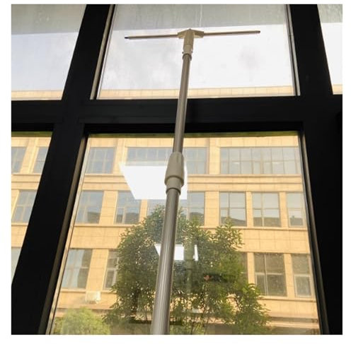 Limpiacristales Limpiador de Ventanas Kit de limpieza de cristales con mango largo y rasqueta de silicona, Palo Limpiacristales Extra Largo 3 4 5 6 7 M, Herramienta de limpieza para claraboyas altas(L