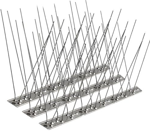DIVCHI Stainless Steel Bird Spikes for Pigeons, Seagulls, Crows & Small Birds – 3M (10ft) Packs – Anti-Bird Spikes for Roof, Balcony, Wall – Flexible Design - (12 Pcs Spikes, 24 Ties & 24 Screws)