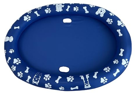 Baignoire pour Chien, Flotteur de Piscine pour Chien – Radeau Flottant pour Animal Domestique – Radeau Flottant Gonflable Pliable antidérapant pour Dressage de Chiot, Jeu d'eau, Plage, Jour, Bateau