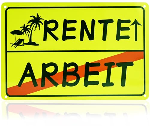FLEXNOVA Ruhestand Schild Geschenk, 30x20cm Renteneintritt Geschenk Männer Aluminium Rentner Pension Geschenk Mann Lustige Geschenkidee zum Ruhestand Abschiedsgeschenk Kollegen