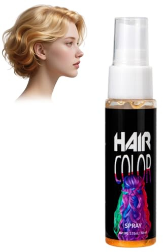Haarspray Farbe, Farbiges Haarfarbe Gold, Temporäre Haarfarbe Gold, Auswaschbar & Sofortige Haar-farbe für Karneval, Cosplay & Party, Instant Hair Dye, Hält Lange & Mit Angenehmen Duft
