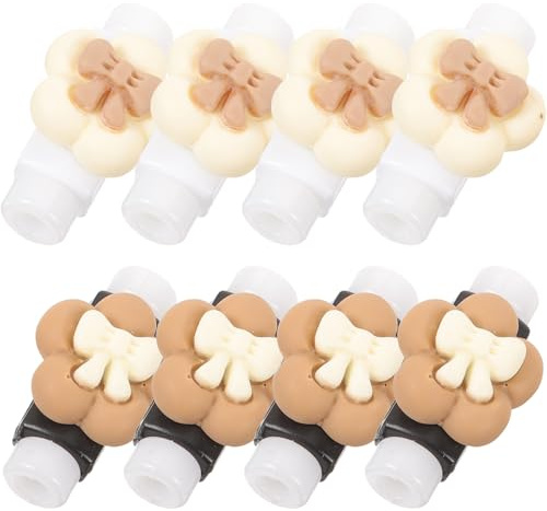 DOITOOL 8Pcs Cartoon Data Cable Protective Sleeves with Flower Design, Charging Line Protectors for Mobile Phones and Earphones, Home Cable Protectors for Anti-Break and Plug Safety