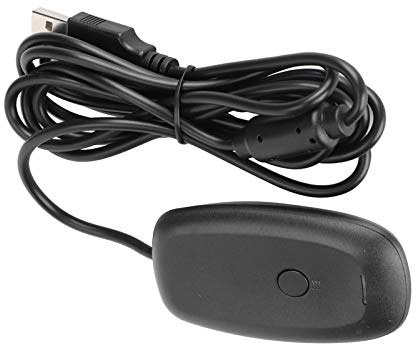 TIKATARER PC Receiver, Bluetooth Wireless USB Gaming Receiver Adapter for X Box 360 with CD Function for X Box 360 Desktop PC Laptop Gaming Controllers & Headsets Black