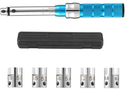 Ovhdriac Clé dynamométrique à rayons avec 1 clé à molette et 5 douilles à tête ronde - Convient pour motos et motos tout-terrain