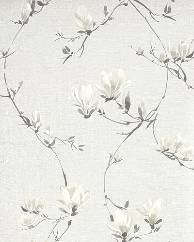 Fine Decor Isla Floral Luxury Textured Vinyl Wallpaper, Warm White