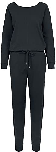 Urban Classics Damen Ladies Long Sleeve Terry Jumpsuit, Schwarz (Black 00007), S
