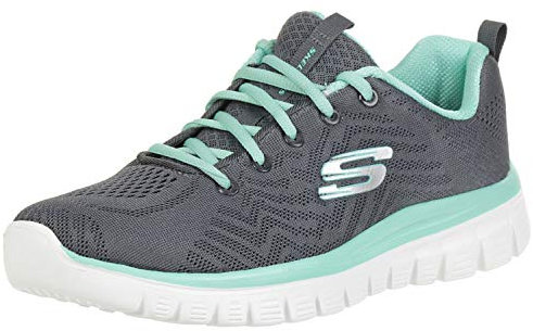 Skechers Graceful Get Connected Wide, Zapatillas, Mujer, Charcoal, 36 Large