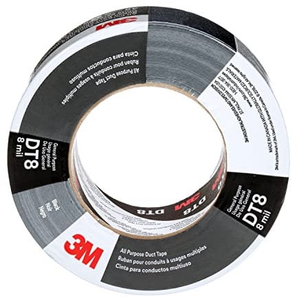 3M Nastro adesivo telato universale DT8, Nero, 48 mm x 23 m, 0.2 mm, confezionati singolarmente