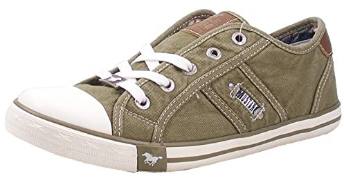 MUSTANG Damen Canvas Sneaker Khaki/Grün, Schuhgröße:EUR 37
