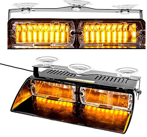 Emergenza luce stroboscopica, Maso 16 LED ambra auto polizia strobo lampeggiante 12 V, Amber Lighting