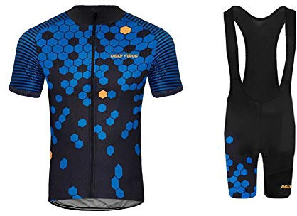 UGLY FROG Fahrradbekleidung Set, Herren Damen Atmungsaktiv Schnell Kurzarm Radfahren Jersey Set Kurzarmtrikot mit 3D Sitzpolster