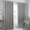 Fusion Strata Woven Eyelet Lined Curtains, Silver, 46 x 72 Inch, 100% Polyester, W117cm (46) x D183cm (72)
