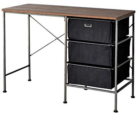 Schreibtisch Computertisch Retro Industrial Style Home-Office Notebook Computer 3 Stoffschubladen 100X45X72CM