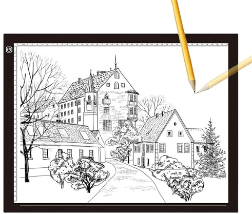 A3 LED Licht Pad Einstellbare Helligkeit LED Leuchttisch mit USB Kabel, Acryl-LED-Lightpad für Diamond Painting, Designen und Zeichnen Skizzieren (A3 mit integrierter cm-Verteilung)