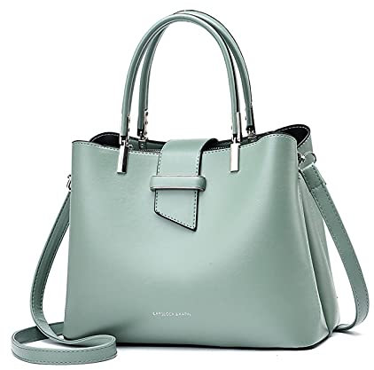 PORRASSO Mode Handtasche Damen Henkeltasche Schultertasche Frauen Umhängetasche PU Leder Beuteltasche Top Griff Taschen Grün