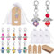60 Pezzi Angioletti Bomboniere,20 Set Portachiavi Angelo,con Sacchetto in Organza e Etichette di Carta Kraft,Bigliettini Bomboniere Comunione,Bomboniera Portachiavi Angelo,Custode Natale Regalo