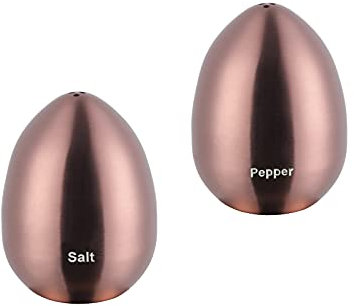 Buyer Star Saleros Para Cocina Modernos - Juego de 2 cocteleras para sal y pimienta - Acero inoxidable - Soporte de metal - Accesorio para cocina - Cocina Modernos - Cobre