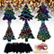 WELLXUNK 48 Stück Kratzbilder für Kinder, Weihnachts-Kratzpapier, Weihnachts-Kratzbilder-Set für Kinder, Regenbogen-Kratzpapier-Set, für Christbaumschmuck