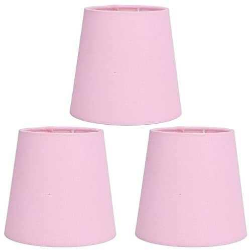 3 Stück Fabric Stoff Lampenschirm, Nordischer Simple Barrel Interventionell Montierter Cloth Art Schattenabdeckung 15x14x11cm für E14 Kronleuchter Tischleuchte Stehleuchte Wandlampen Hängelampe