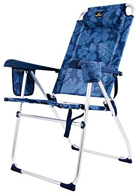 CREVICOSTA QUALITY MARK MARCAS DE CALIDAD - Palmera 2081-3 - Silla de Playa Plegable con reposabrazos y 8 Posiciones. Textilene (Flowers)