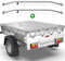 Tarpofix® Anhängerplane 210x115 mm + 2X Planenbügel | Anhänger Plane Flachplane aus PVC PLANENMATERIAL | Verstärkte Böckmann Anhänger Plane für 750kg Hänger | Abdeckplane + Flachplanenbügel | Grau
