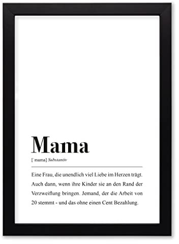 Mama Definition DIN A4 Poster mit Rahmen