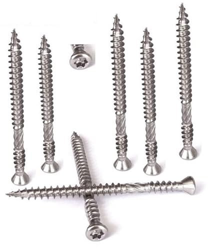 Vis Inox A2 Terrasse Bois DOUBLE FILET Tête TX25 6 Lobes Pointe coupante (100, 5x80mm)