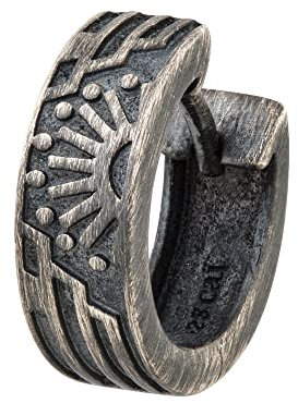 cai Herren Single Creole 925/- Sterling Silber 1,3cm Matt Silbergrau 274210100